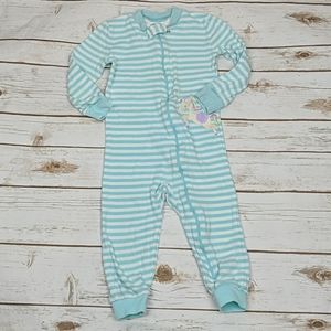 Little Me Blue/White Sparkly Unicorn Pajamas 3T